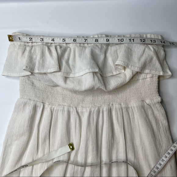 Anthropologie HD in Paris Strapless Dress Ivory Ruffle Tiered, Size XS - Picture 11 of 12